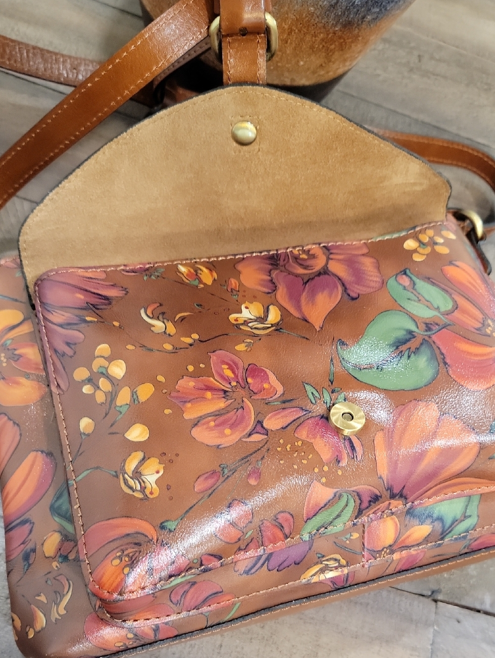 PATRISHA NASH Kirby East West Summer Drawing Crossbody Bag Purse - Picture 7 of 11